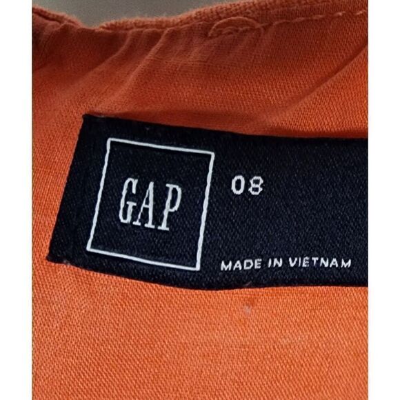 Gap Striped Fit & Flare Sleeveless Crew Neck Above Knee Dress Color Coral Size 8 - Picture 10 of 12